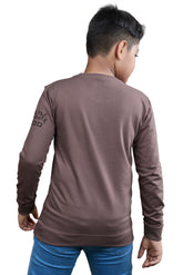 Coffee Brown Fyndres Graphic Boys Sweatshirt